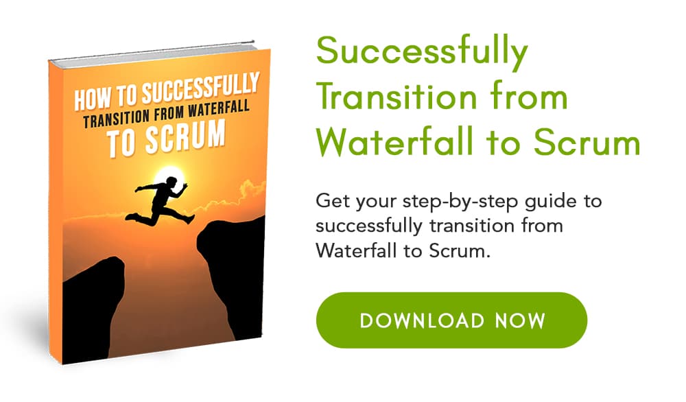 waterfall to scrum ebook detailing the agile transformation steps