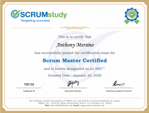 SMC Certificate from SCRUMstudy