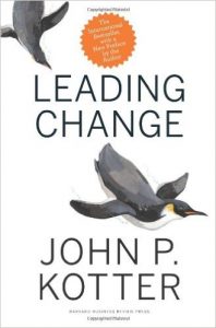 Cover of Leading Change book by John P Kotter includes guiding coalition for transformation