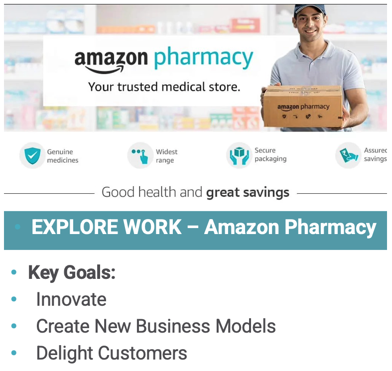 Amazon Pharmacy is Explore Work